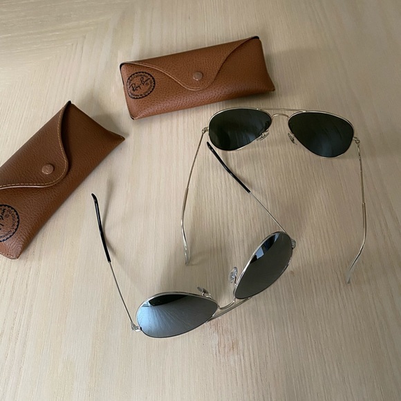 SET OF (2) NEW Ray Ban Aviator Sunglasses - Picture 1 of 6